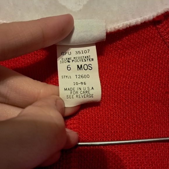 Vintage Christmas Santa Suit Baby Outfit Size 6 Months - Picture 7 of 8